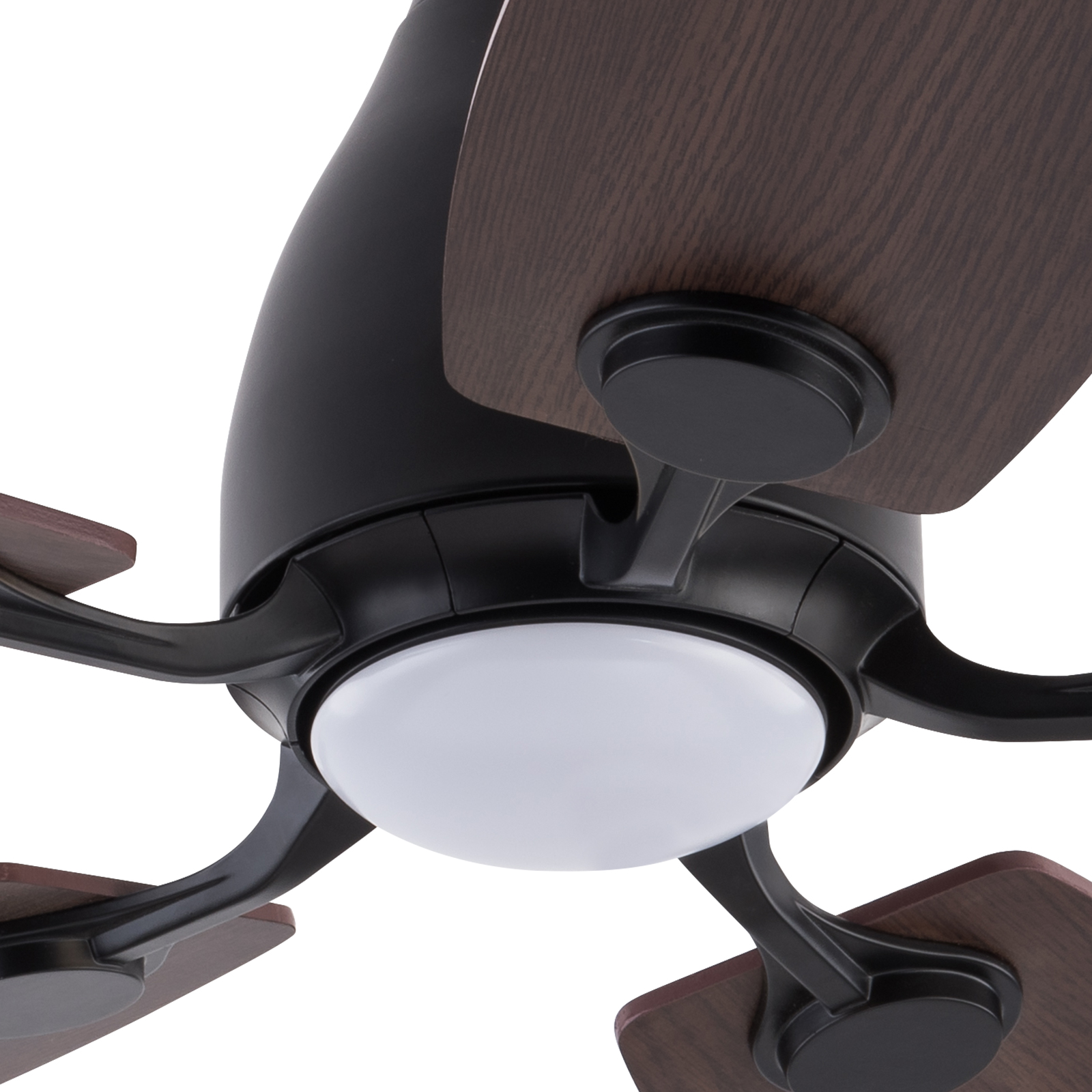 3 Farben LED Deckenventilator Licht, Deckenventilator Licht mit Fernbedienung, Schwarz