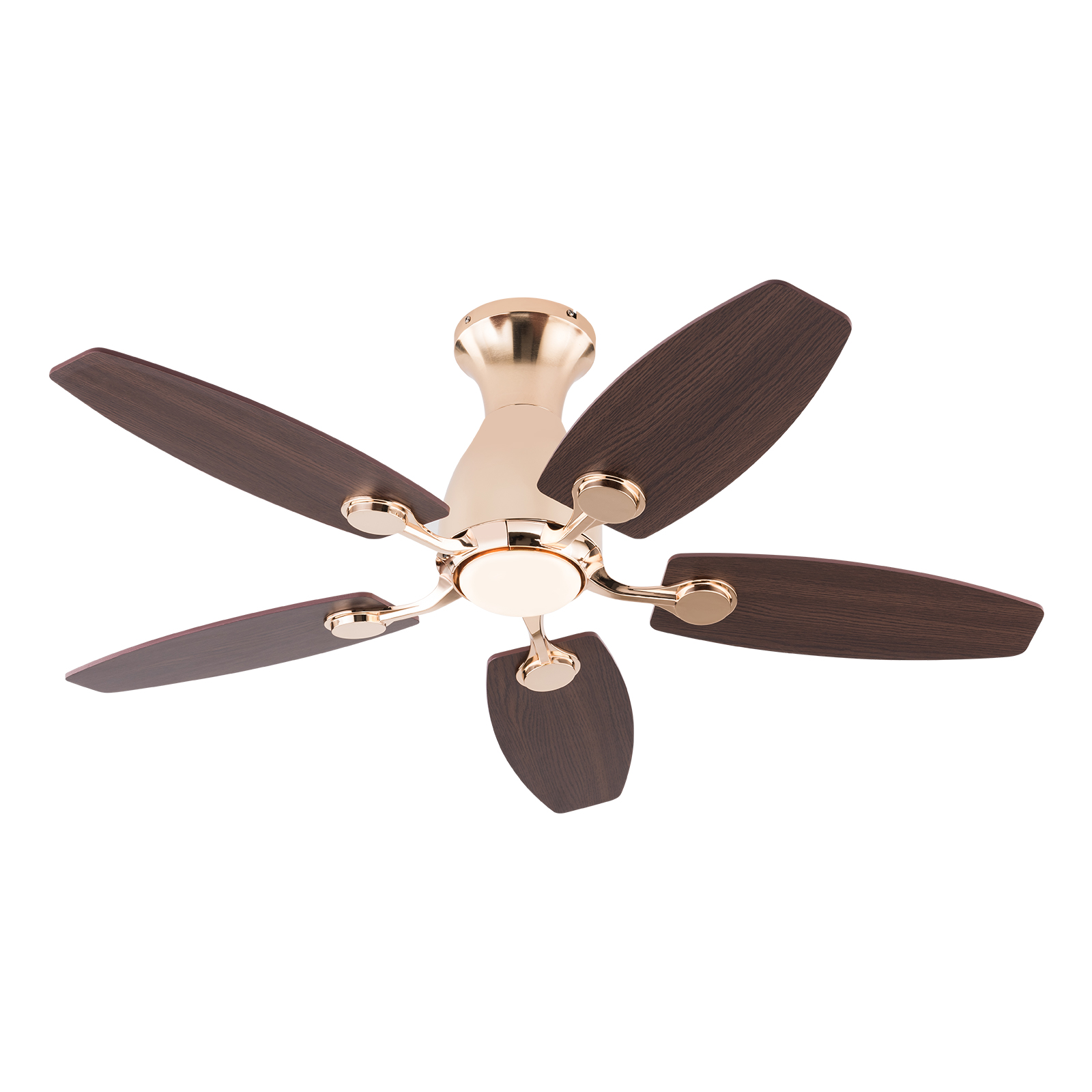 42 Zoll Deckenventilator mit Licht, Gold, dreifarbig mit Temperaturwechselrichter und Fernbedienung, Weitspannung