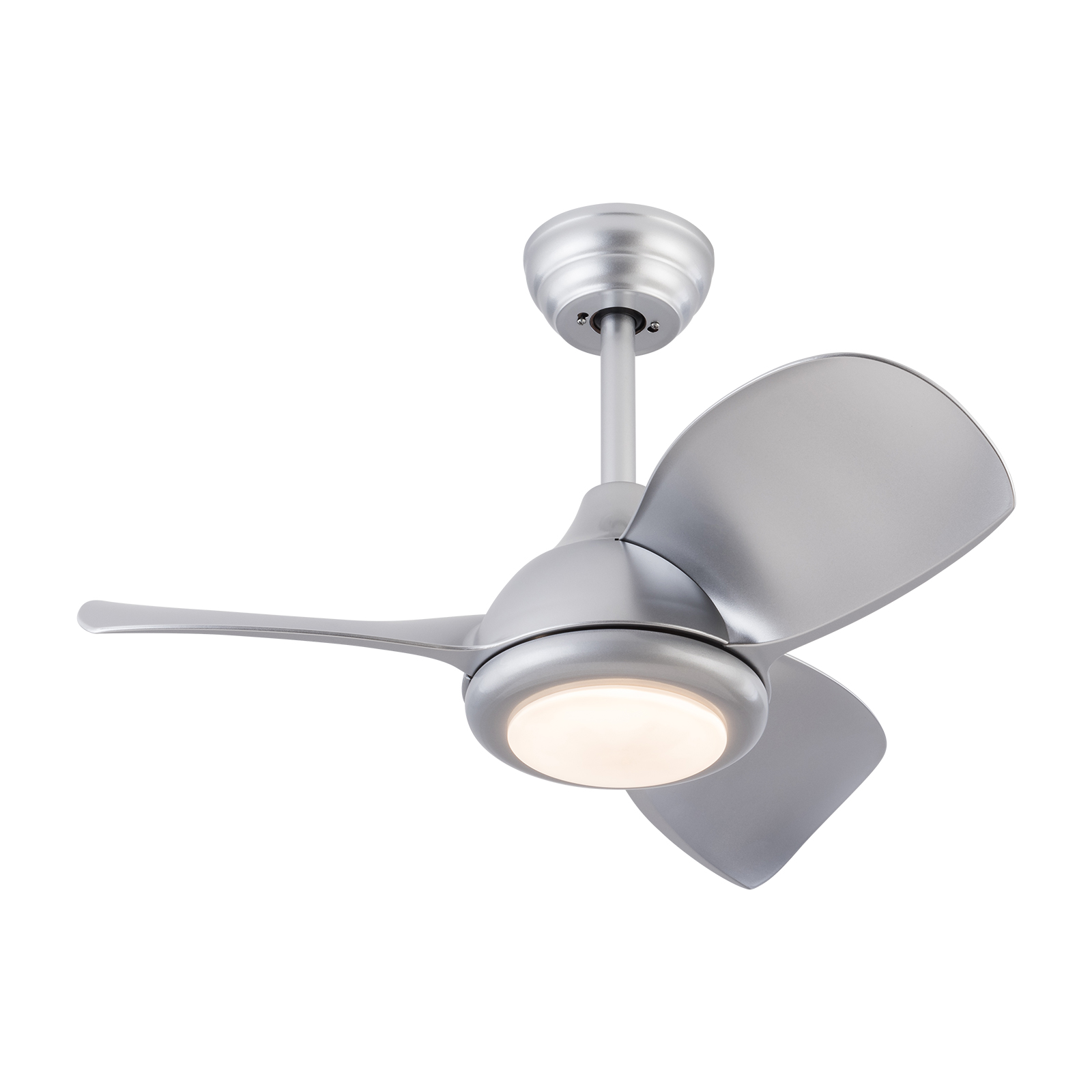 30 Inch ZY1162 Sliver Ceiling Fan with Light, Ceiling Fan Light with Remote Control, Ceiling Fan with Lights for Living Rooms, Bedrooms