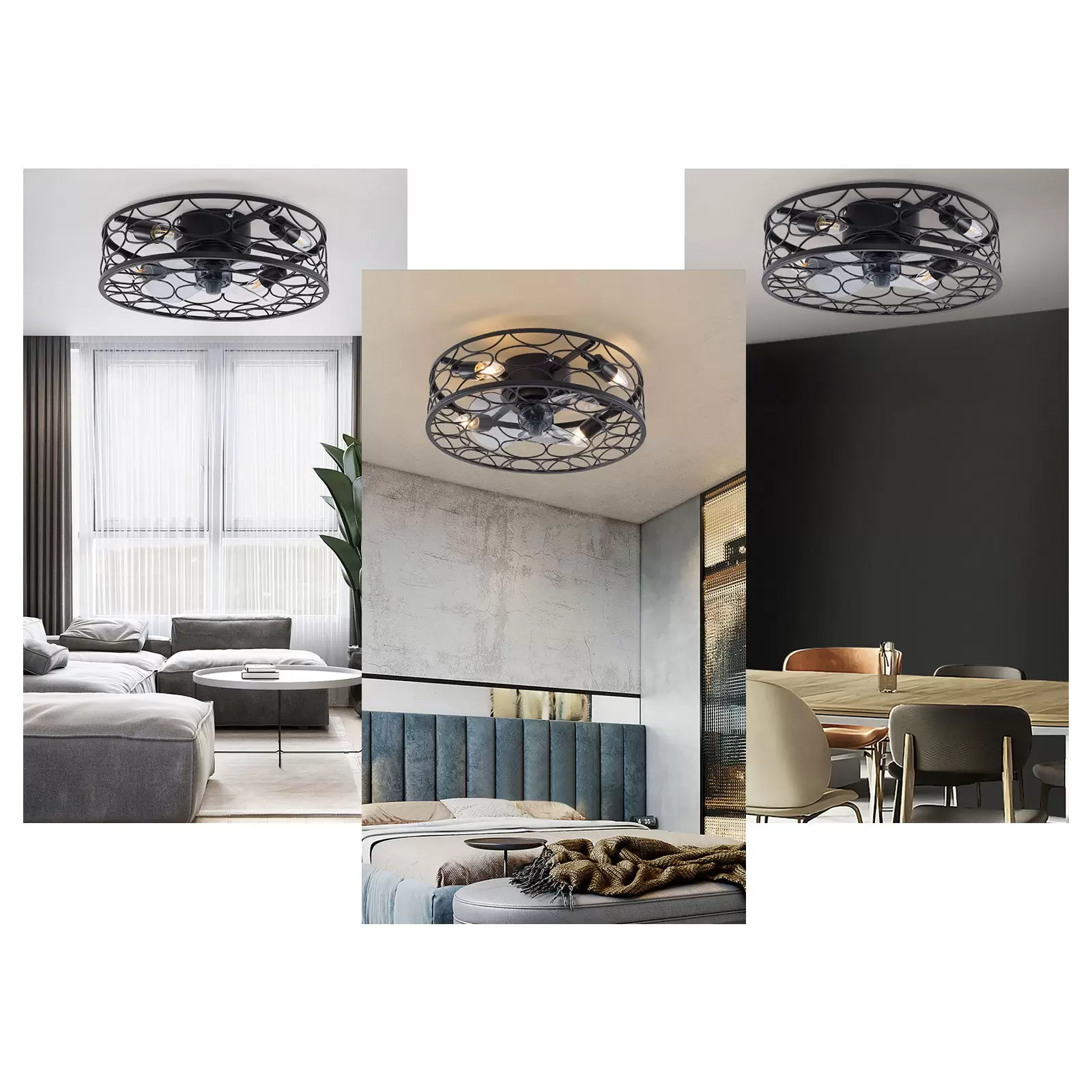 Deckenventilator mit Beleuchtung, Lampe mit Ventilator und Fernbedienung Timer