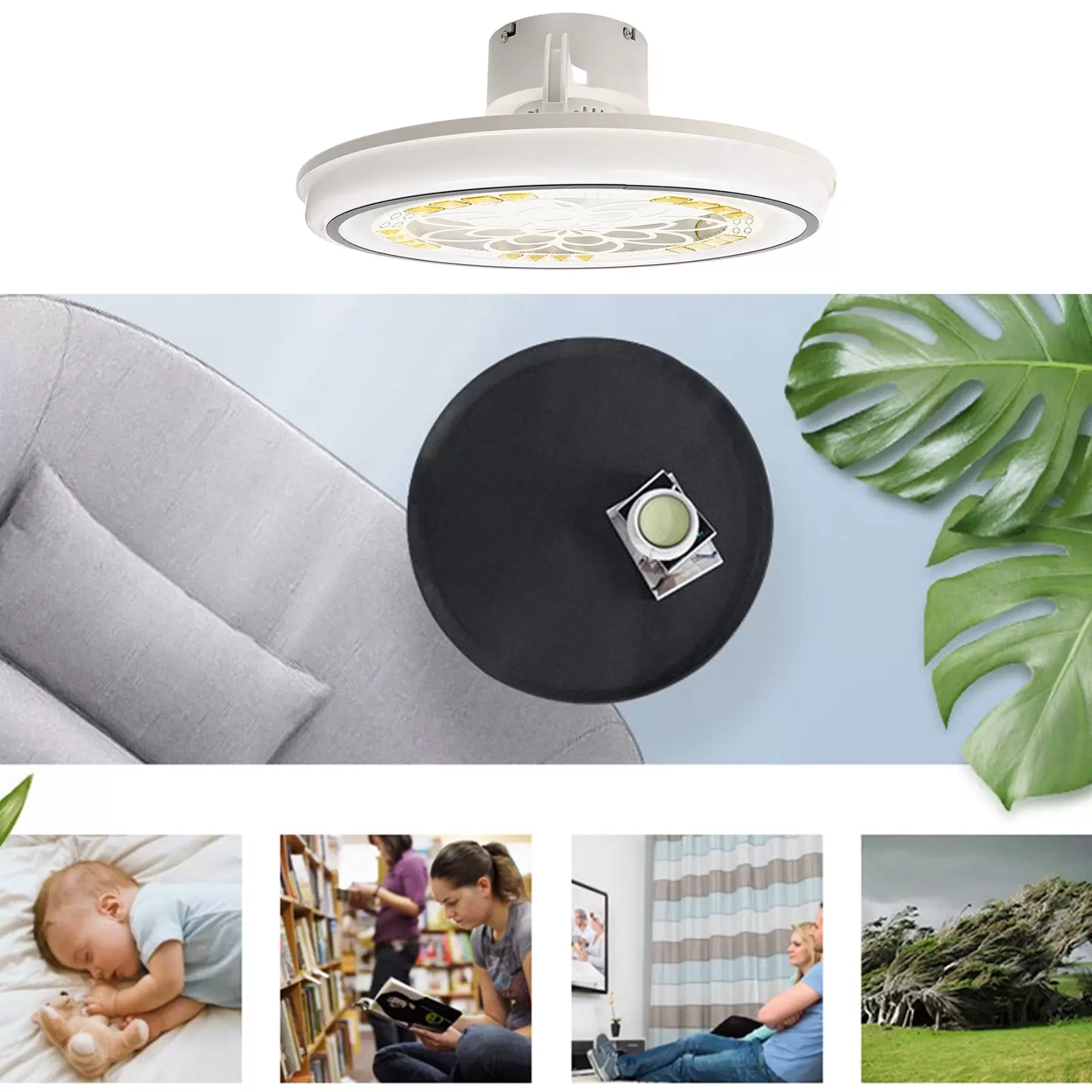 Deckenleuchte Fernbedienung Ceiling Modern LED Wohnzimmer Schlafzimmer Lüfter Lamp