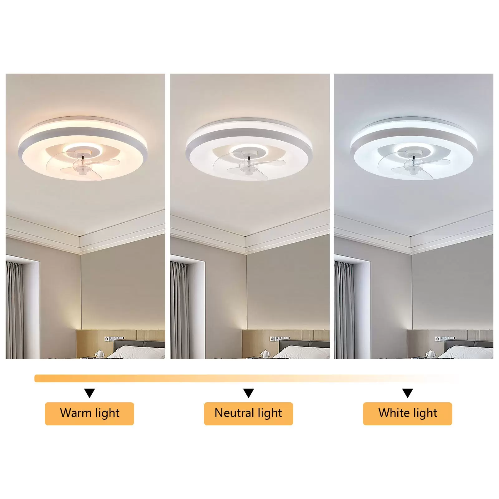 18.5'' Modern LED Deckenventilator Lampe Beleuchtung Licht mit Fernbedienung Neu