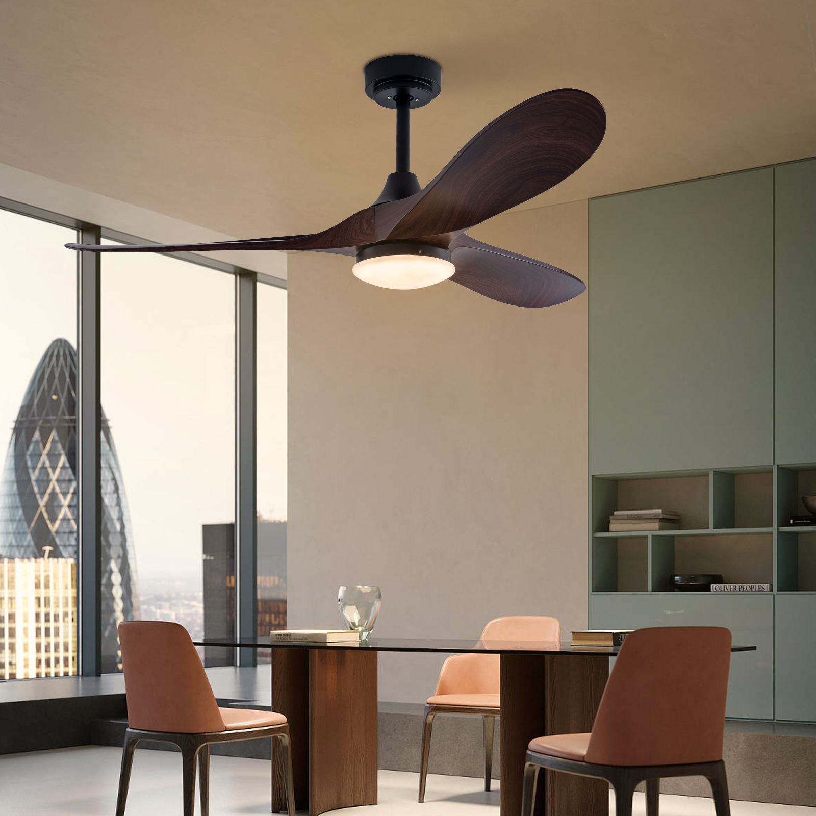 Deckenventilator mit Fernbedienung und LED-Licht, Lichtfarbe: warm, neutral, weiß
