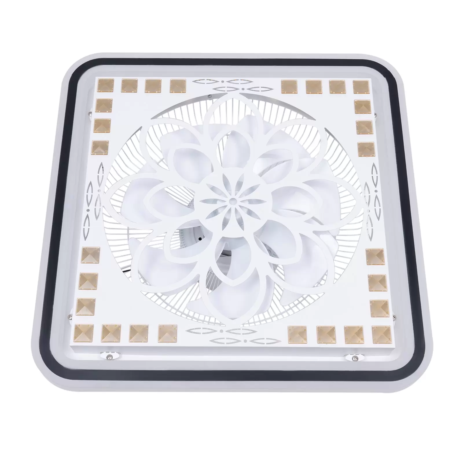 Quadratischer Beleuchtungsventilator LED-Licht mit Fernbedienung verstellbarer Ventilator Deckenleuchte
