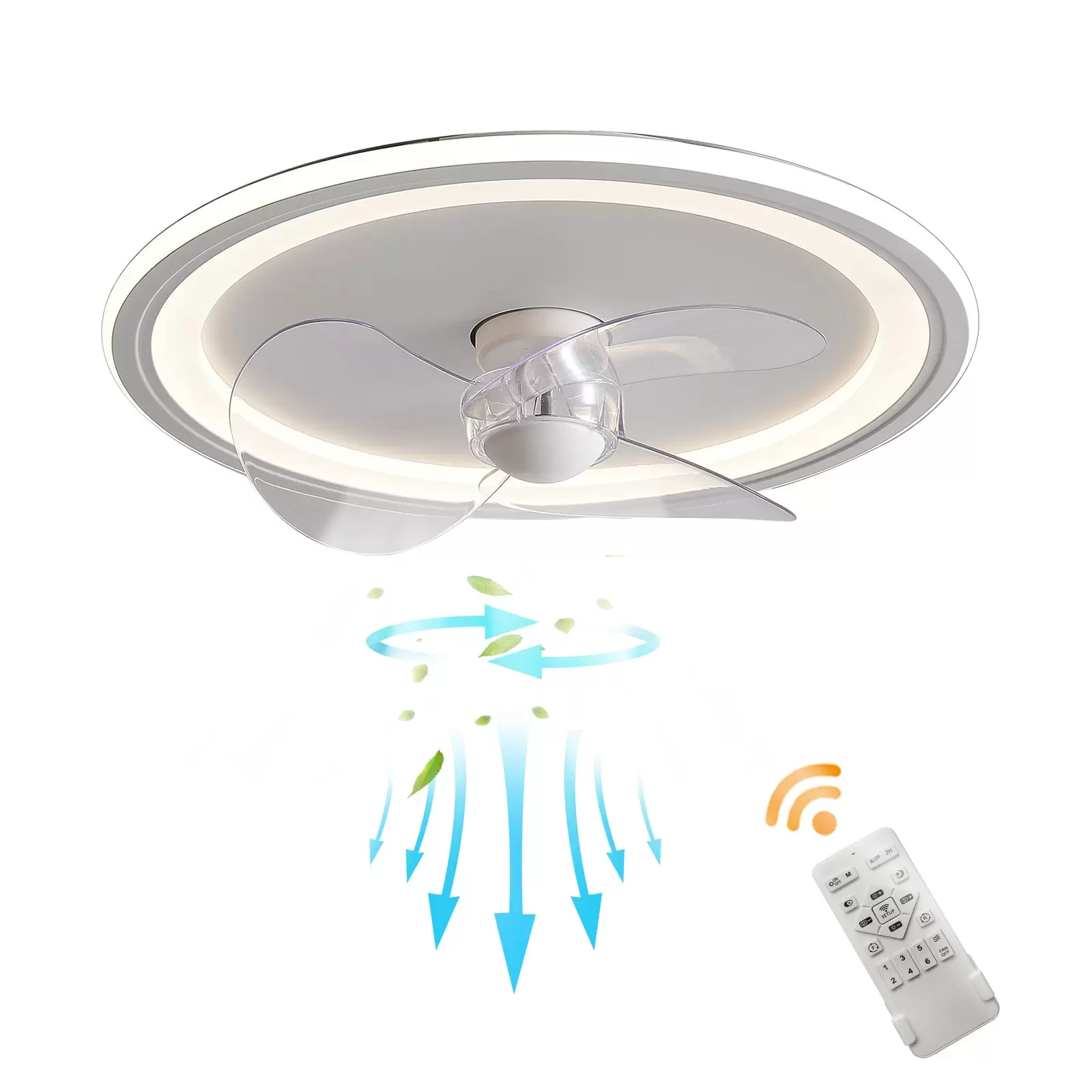 Deckenventilator m/ Beleuchtung Fernbedienung LED Deckenlampe Schlafzimmer