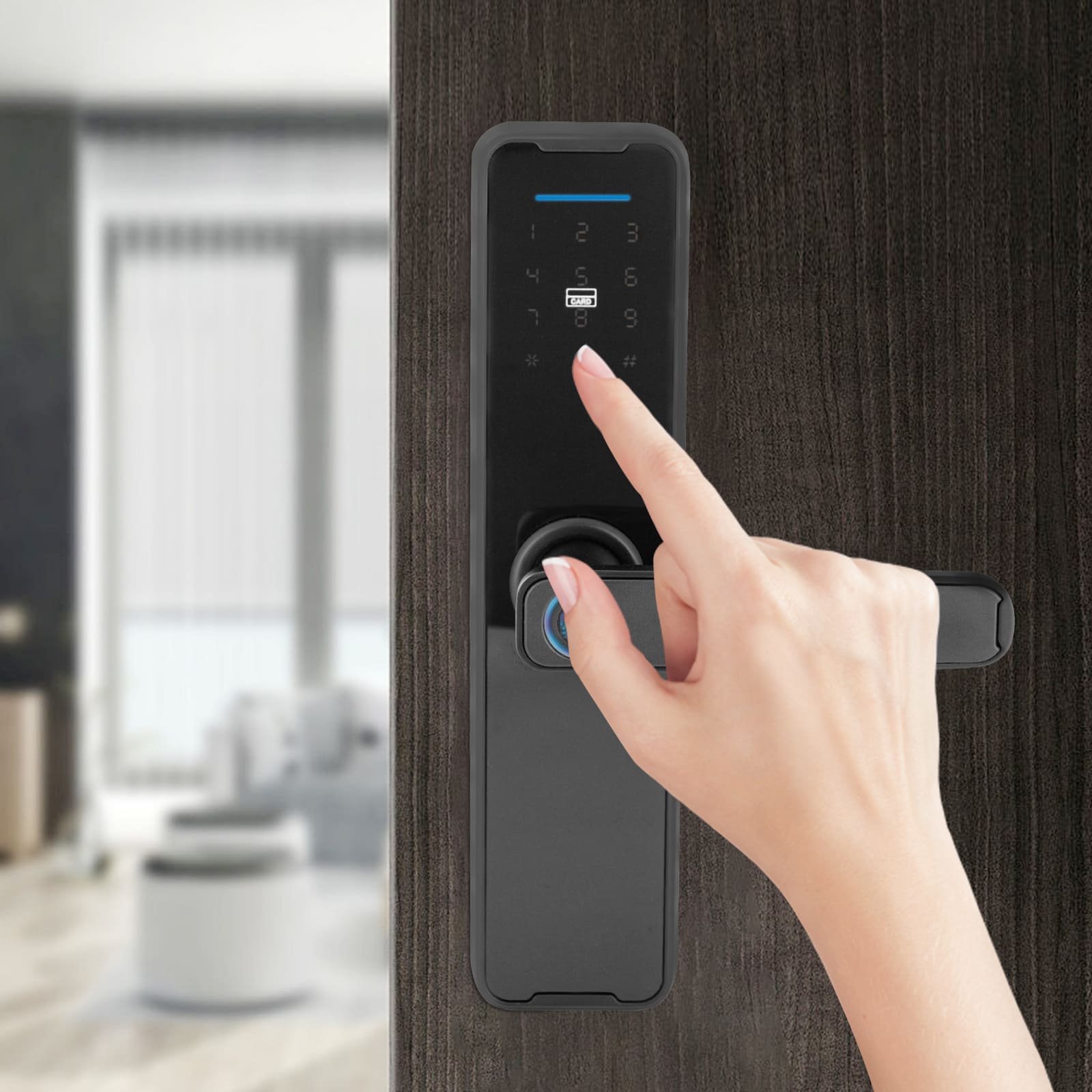 Türschloss mit Fingerabdruck, intelligenter Türgriff Türschloss mit Fingerabdruck, intelligenter Türgriff