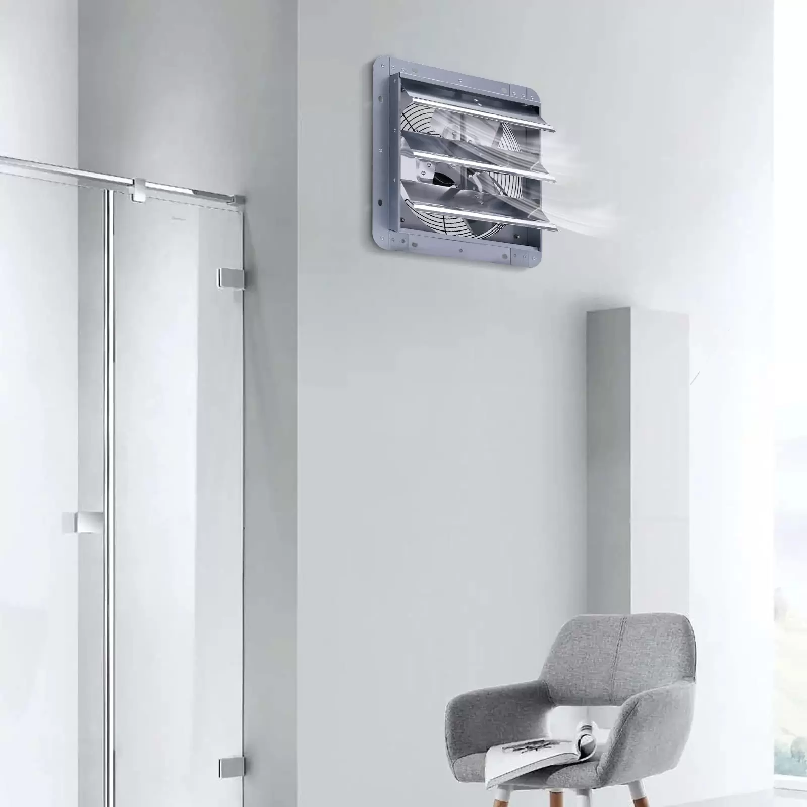 Abluftventilator Industrie Ventilator Gebläse Lüfter Wand Fenster 300mm Abluftventilator Industrie Ventilator Gebläse Lüfter Wand Fenster 300mm