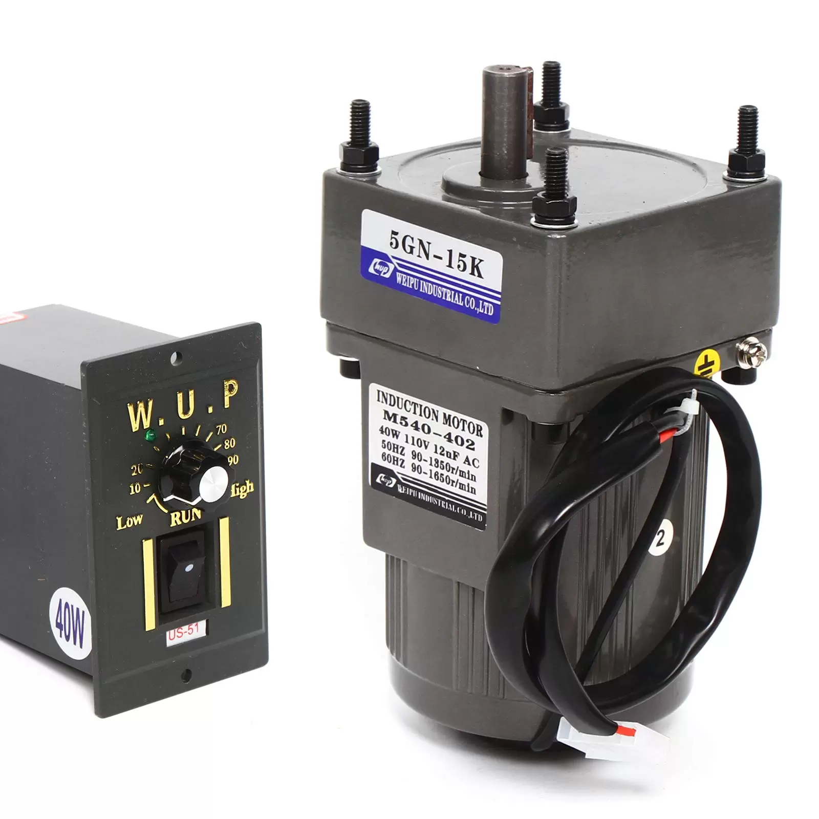 40W 220V Getriebemotor Elektromotor Wechselstrom mit Drehzahlregler, 1:15(15K), 90U/min 40W 220V Getriebemotor Elektromotor Wechselstrom mit Drehzahlregler, 1:15(15K), 90U/min