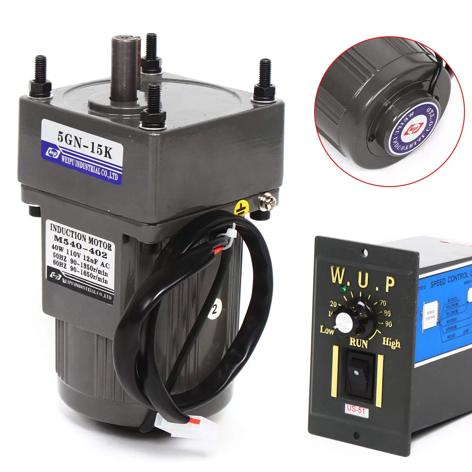 40W 220V Getriebemotor Elektromotor Wechselstrom mit Drehzahlregler, 1:15(15K), 90U/min 40W 220V Getriebemotor Elektromotor Wechselstrom mit Drehzahlregler, 1:15(15K), 90U/min