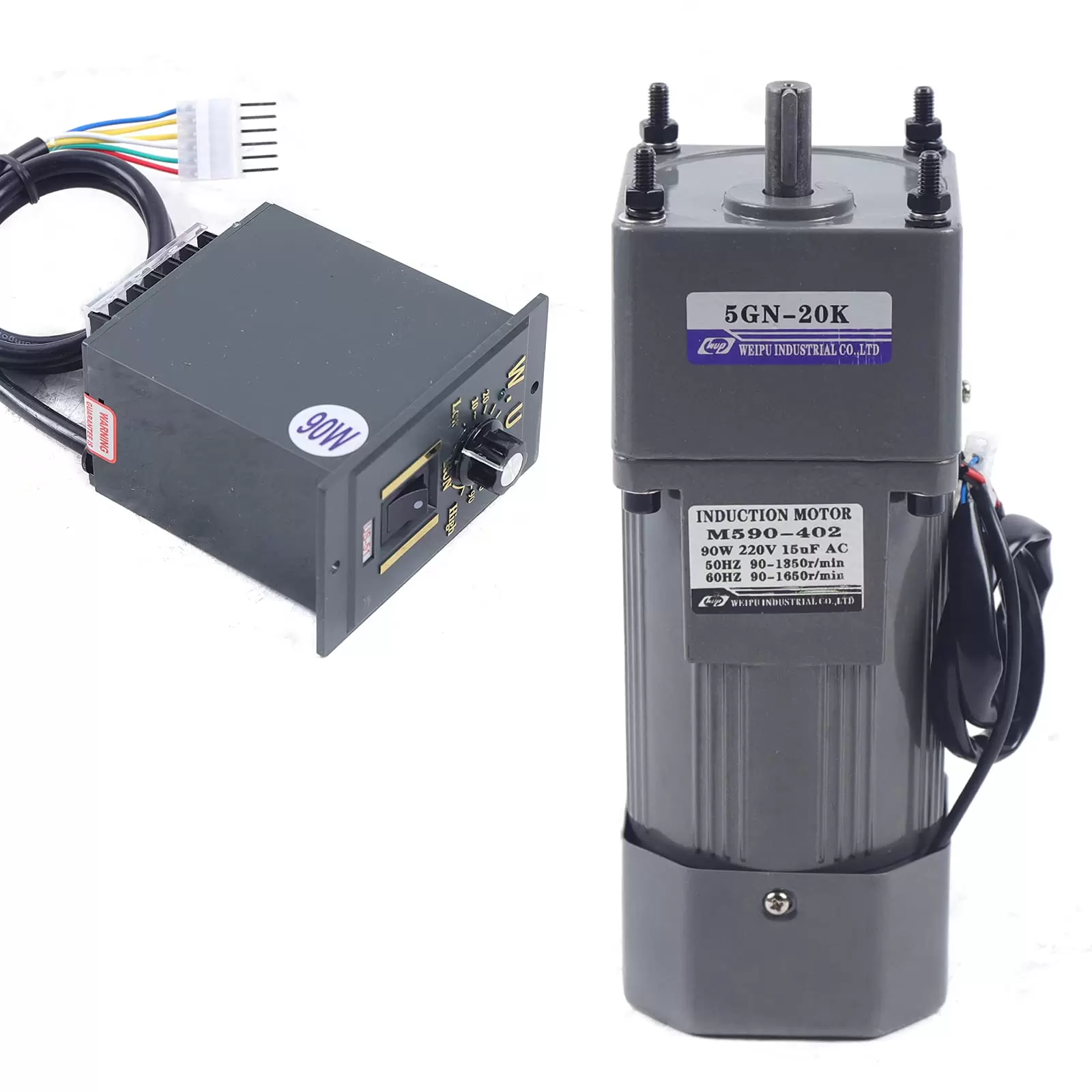 90W 220V Getriebemotor Elektromotor Mit Controller Motor Reduzierstück 20K 1:20