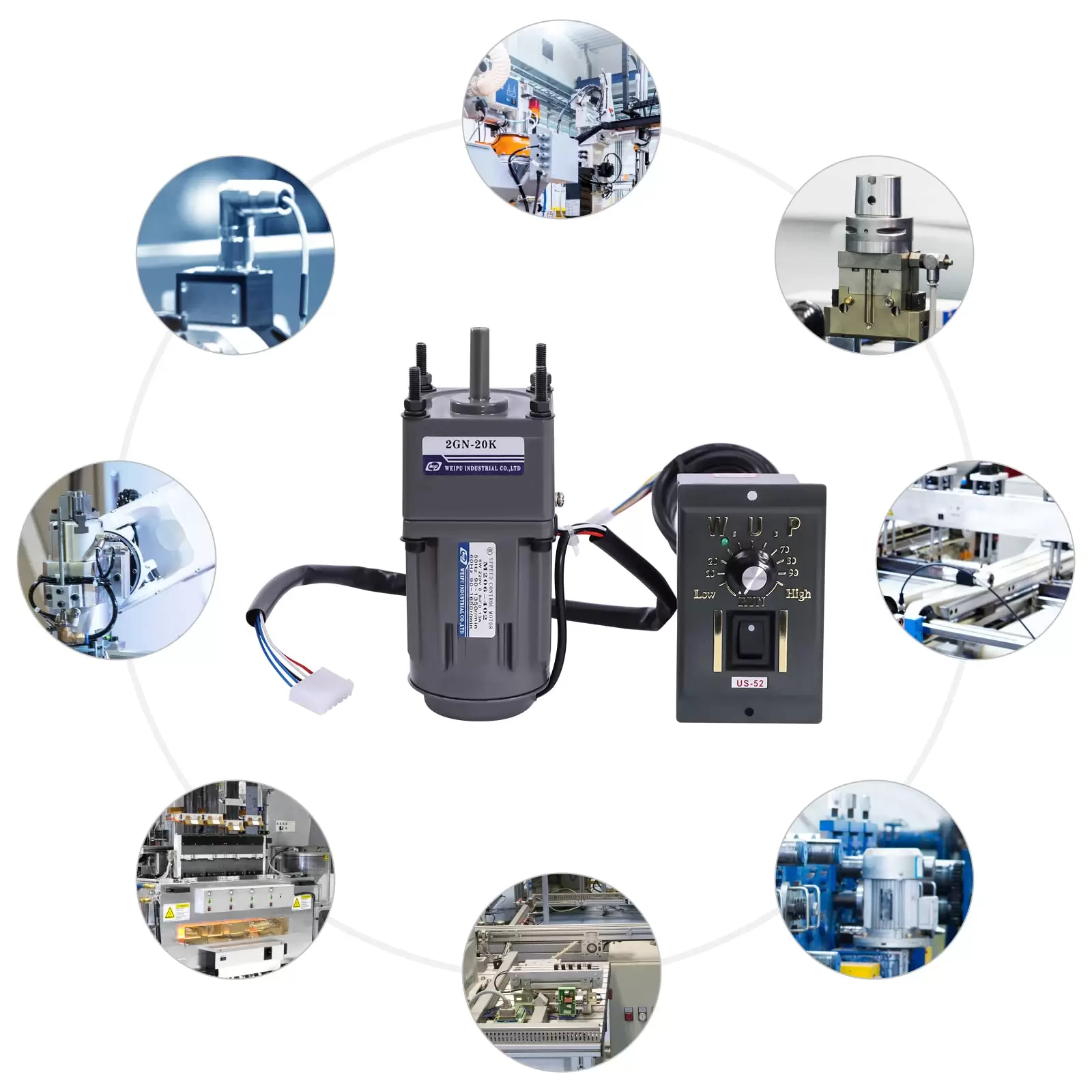 40W 20K 220V Getriebemotor mit Drehzahlregler Wechselstrom-Getriebemotor einstellbare Geschwindigkeit Asynchroner Getriebemotor
