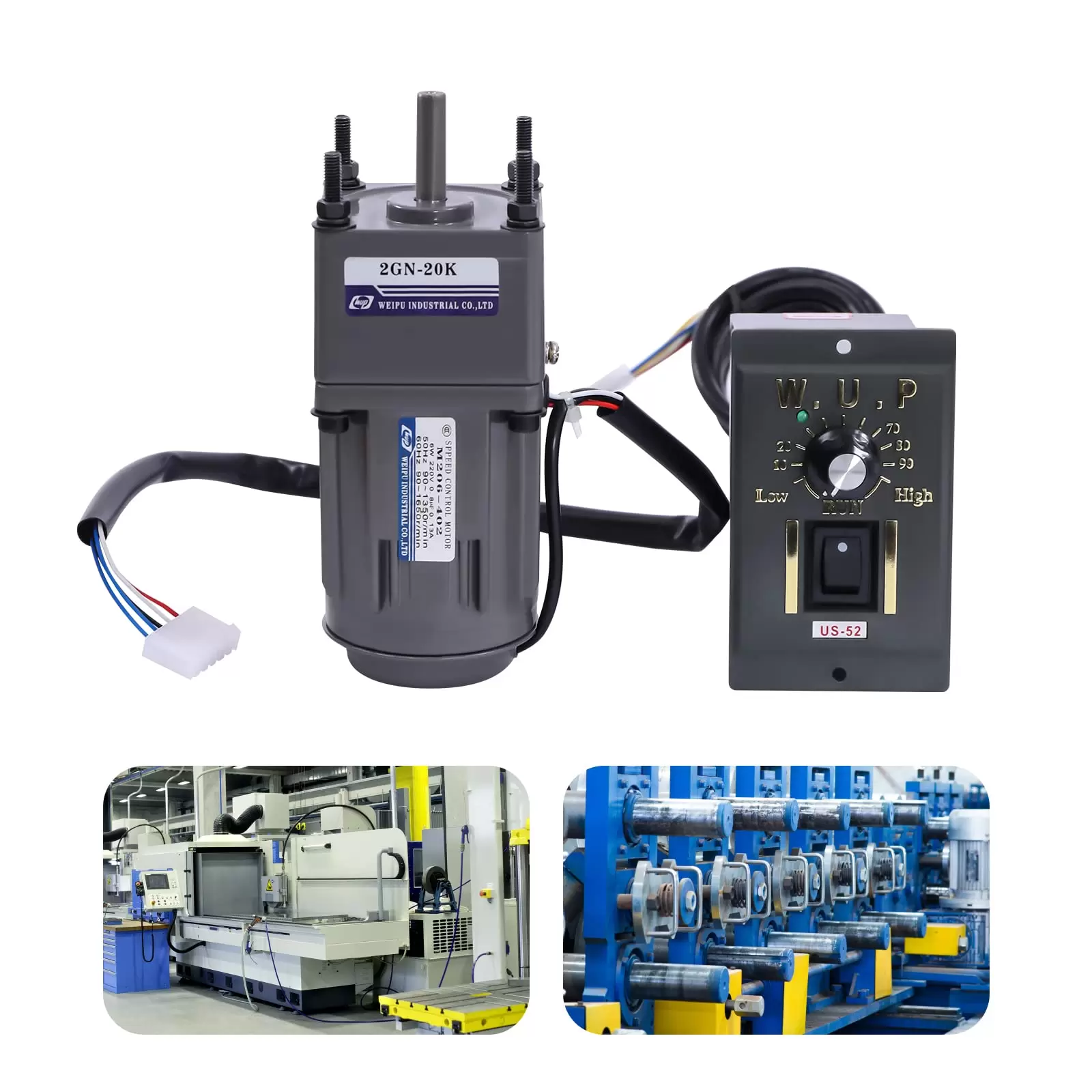 40W 20K 220V Getriebemotor mit Drehzahlregler Wechselstrom-Getriebemotor einstellbare Geschwindigkeit Asynchroner Getriebemotor