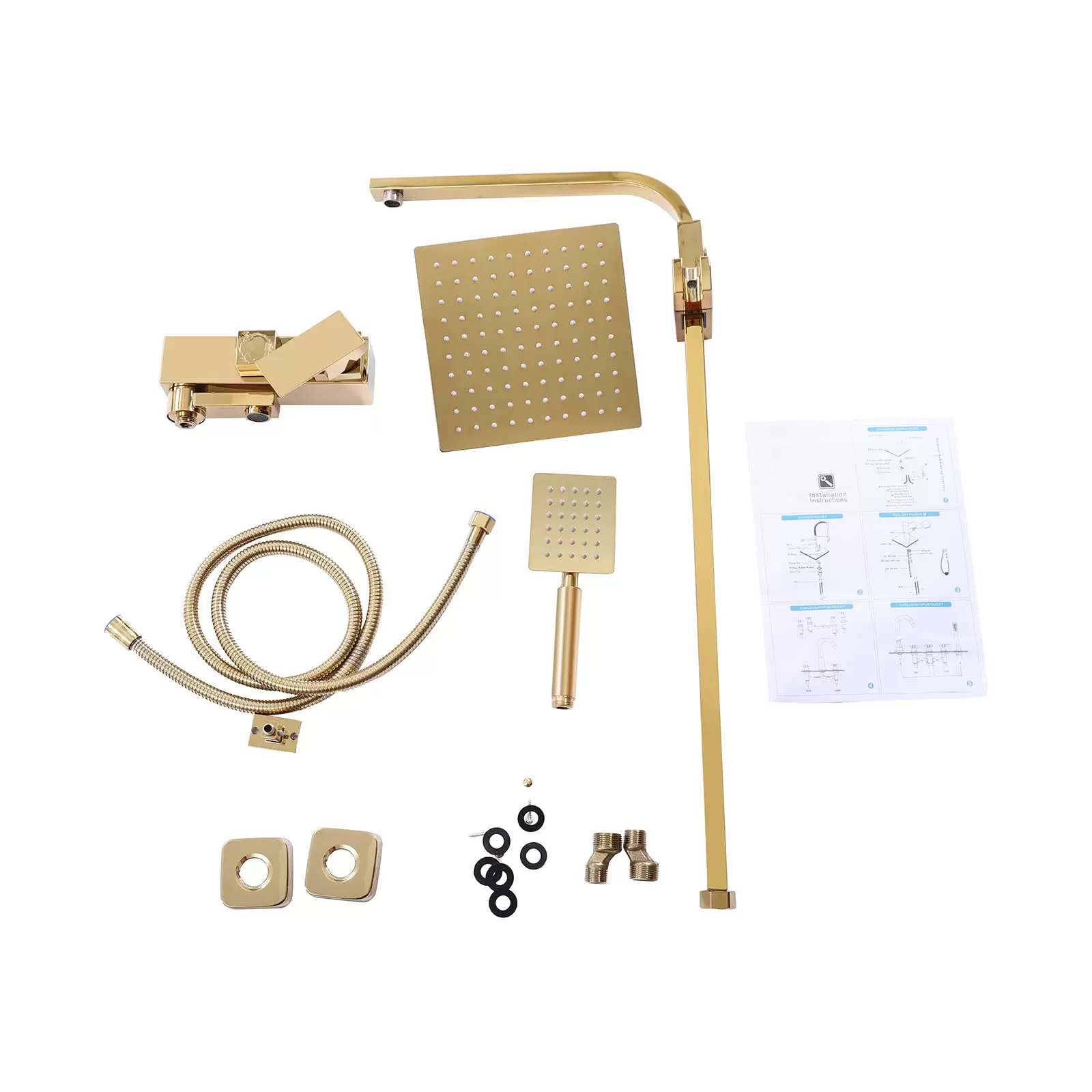Duschset Duscharmatur Regendusche Mixer Mit Handbrause Dusche Duschsystem Brausegarnitur Wandmontiert