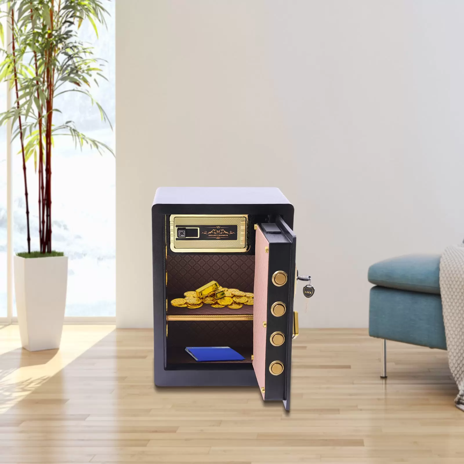Tresor mit alarm Möbeltresor Safe Schlüssel Geldschrank Geldsafe
