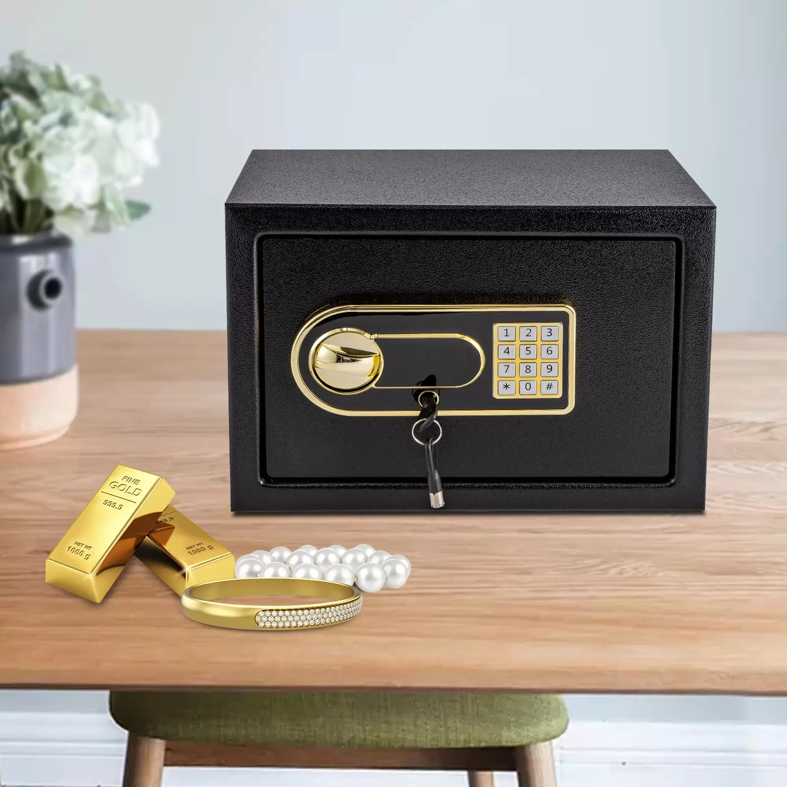 25EB Digitale Passwort Safe mit Notfall Schlüssel für Locker Home Office