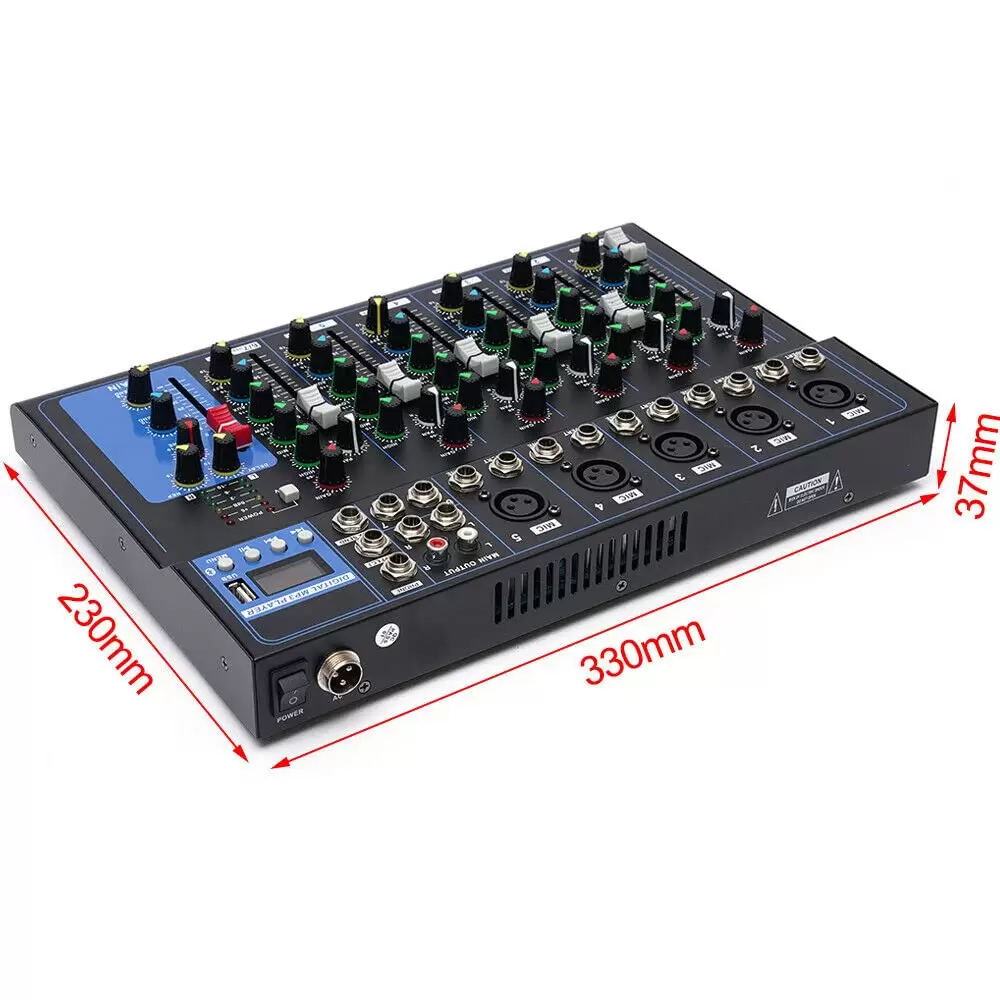 Digitaler Audio Mixer - 7-Kanal Sound Mixing Console, Digitales Mischpult für Aufnahme DJ Network Digitaler Audio Mixer - 7-Kanal Sound Mixing Console, Digitales Mischpult für Aufnahme DJ Network