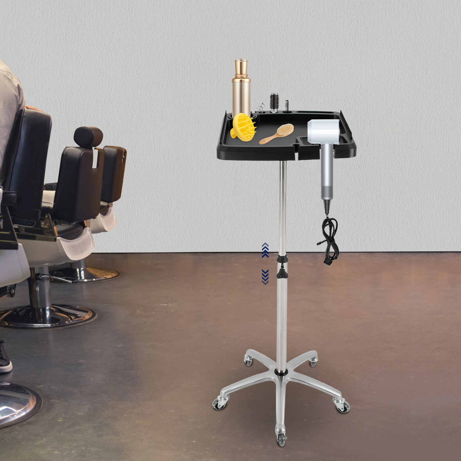 Salon-Rolltablettwagen, Tablettwagen für Haarverlängerungswerkzeuge, mobiler Wagen