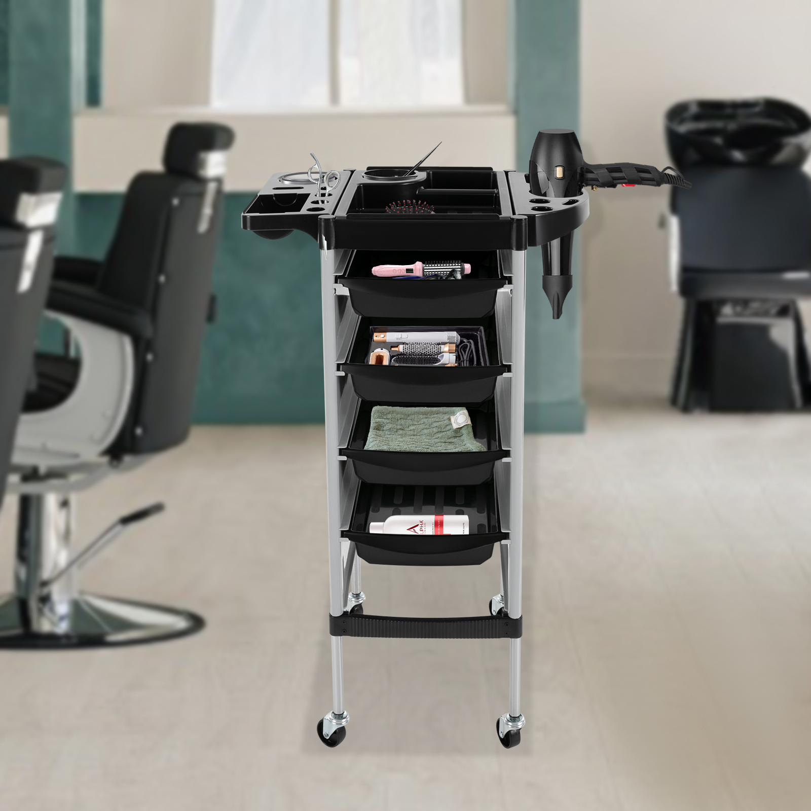 Friseurwagen mit 5 Ebenen Friseurwagen mit 5 Ebenen