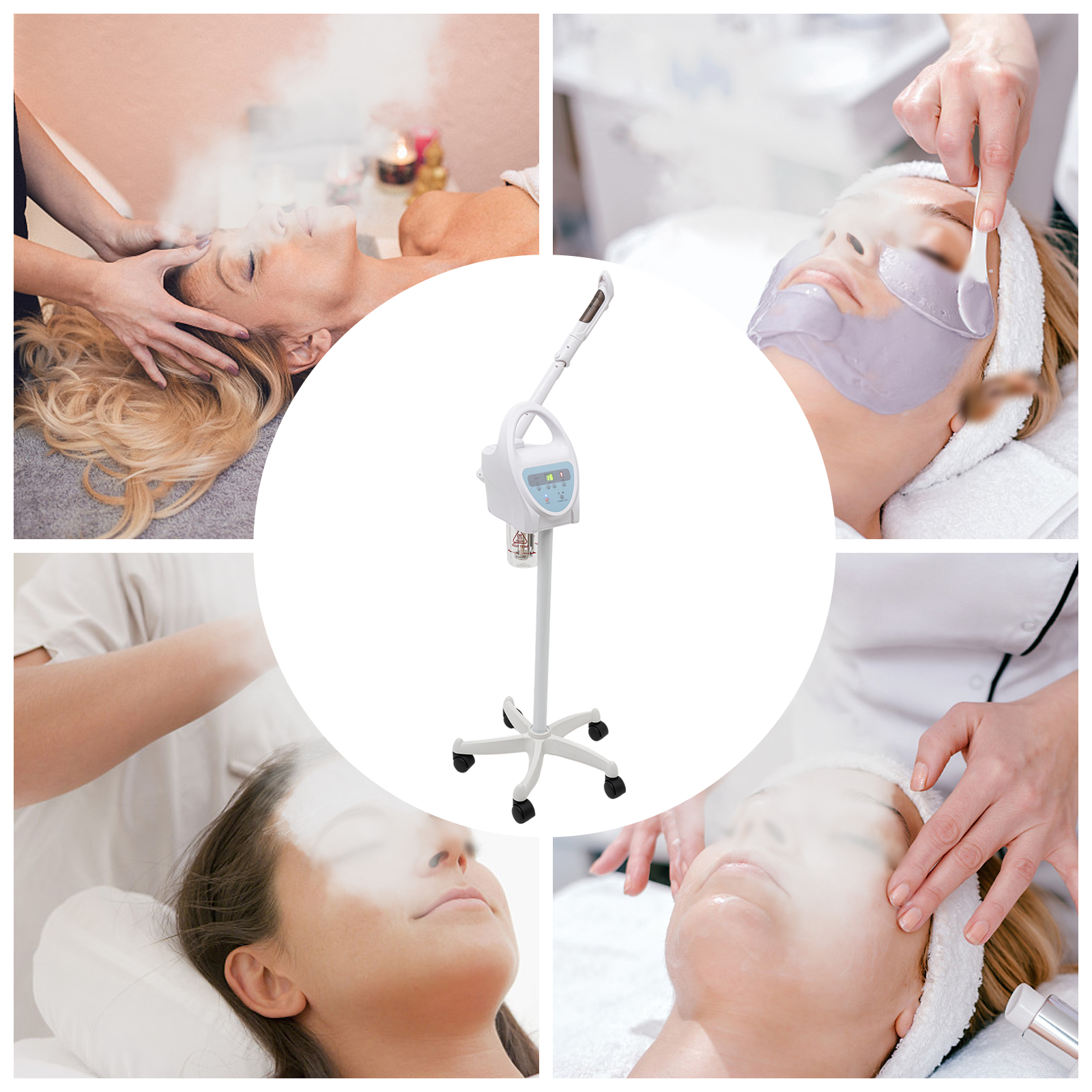 Gesichtsdampfer, Dampfgerät mit ausziehbarem Arm, professioneller Gesichtsdampfer zur Tiefenreinigung Gesichtsdampfer, Dampfgerät mit ausziehbarem Arm, professioneller Gesichtsdampfer zur Tiefenreinigung