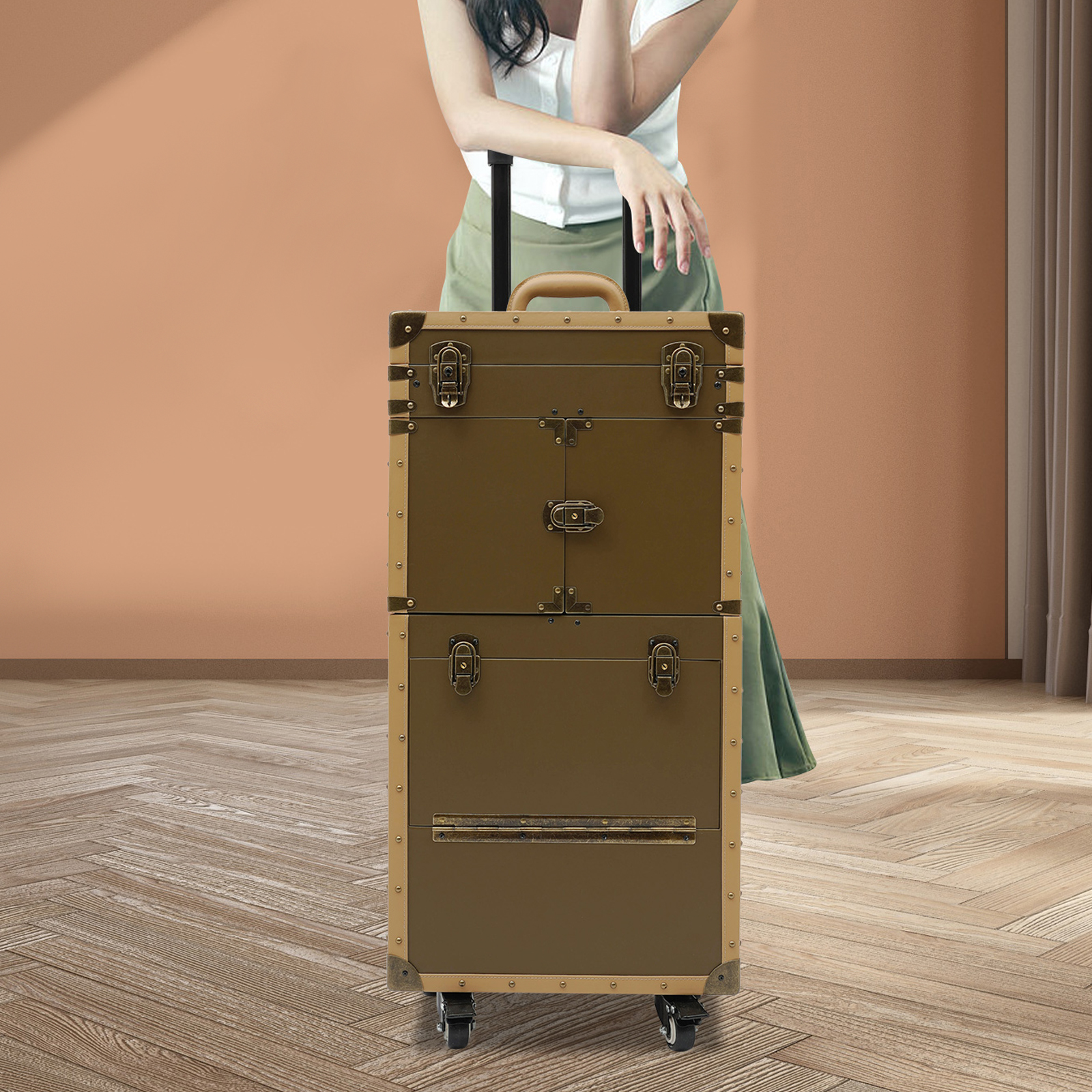 38 * 25 * 82cm Kosmetikkoffer Trolley, Make-Up Etuis Friseurwagen Stylist Schönheit Salon Gepäck Reise Veranstalter Werkzeug Box 38 * 25 * 82cm Kosmetikkoffer Trolley, Make-Up Etuis Friseurwagen Stylist Schönheit Salon Gepäck Reise Veranstalter Werkzeug Box