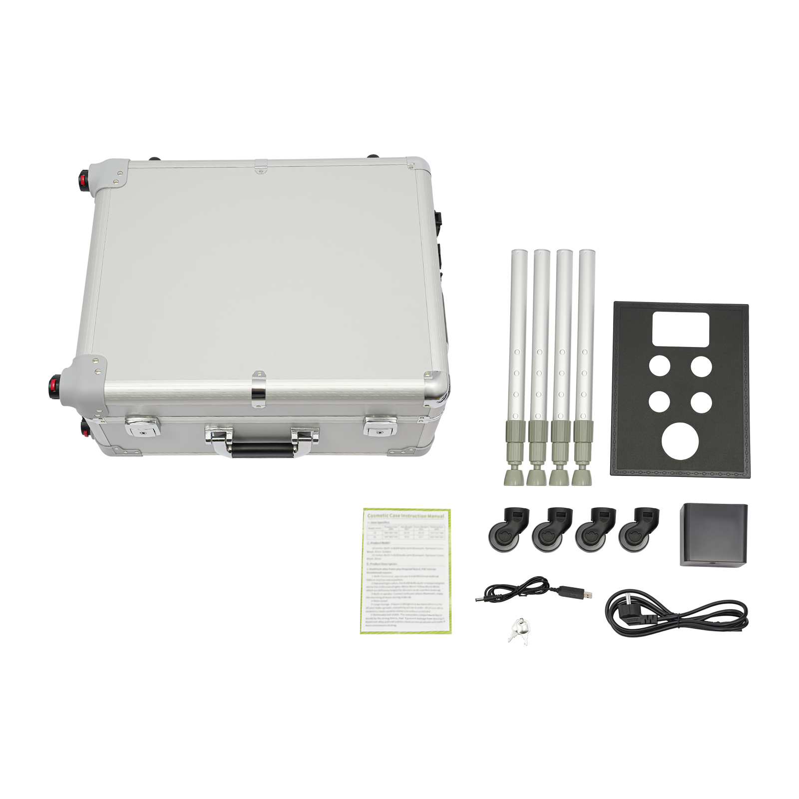 CNCEST Makeup Zug Koffer mit LED-Licht Reise Kosmetik Organizer