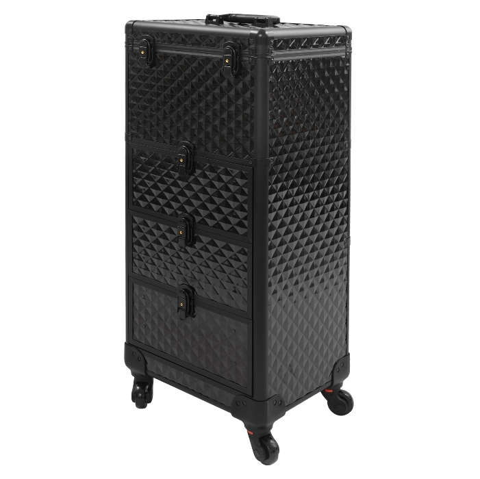 Aufbewahrungsbox für Maskenbildner mit Schublade, Make-up-Rollerbox - Black Water Cube