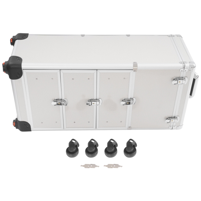 Make-up-Artist-Aufbewahrungsbox im Schubladen-Stil, Roll-Make-up-Box - Silber glänzend