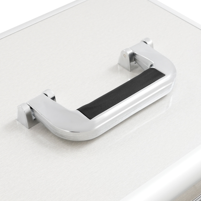 Make-up-Artist-Aufbewahrungsbox im Schubladen-Stil, Roll-Make-up-Box - Silber glänzend