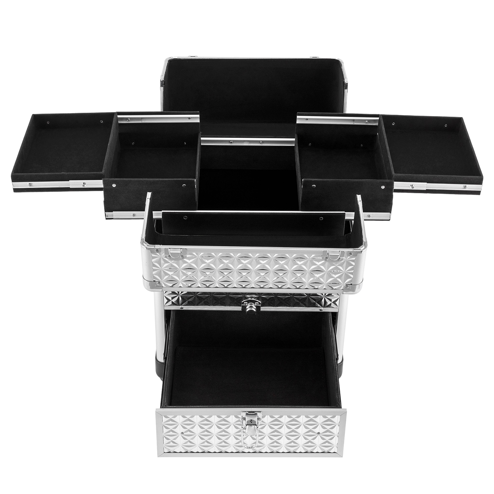 Nagelkoffer mit Rollen, Maniküre-Aufbewahrungskoffer, Nagellack-Organizer, professioneller Make-up-Trolley Nagelkoffer mit Rollen, Maniküre-Aufbewahrungskoffer, Nagellack-Organizer, professioneller Make-up-Trolley