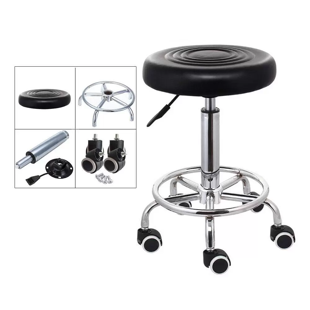Tabouret pivotant avec roulettes - Réglable en hauteur - 44 cm à 57 cm - Tabouret de travail fonctionnel - Pour coiffeur - Esthétique - Dentist Bar Studio