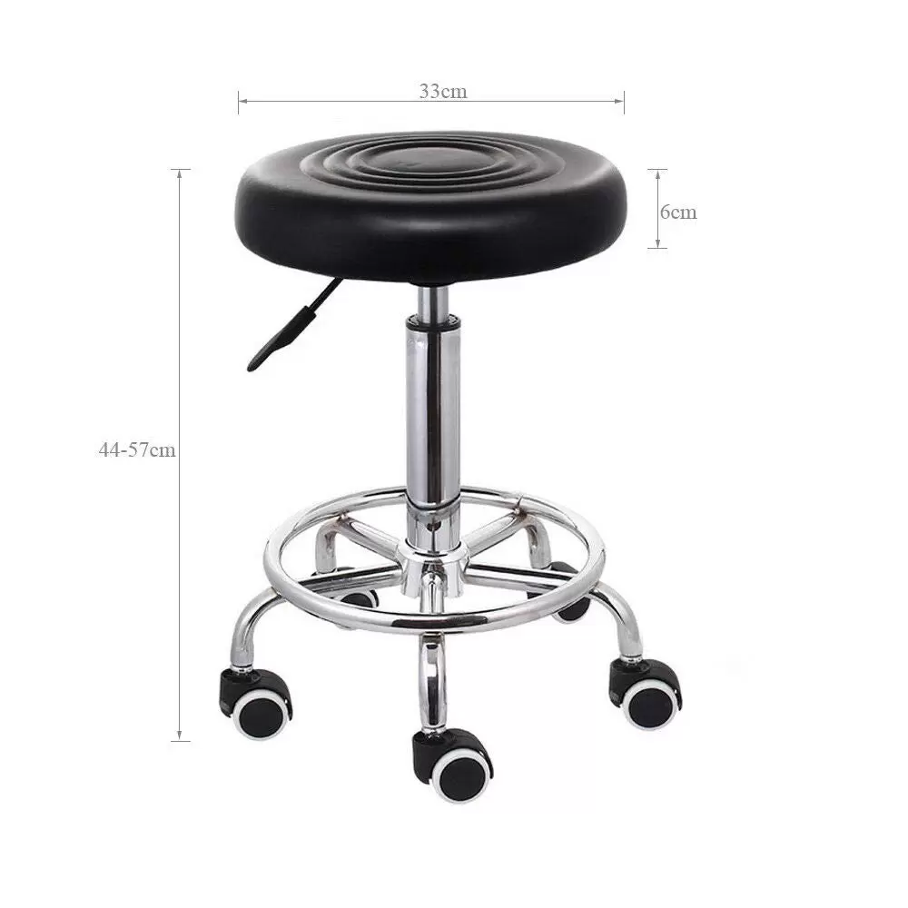 Tabouret pivotant avec roulettes - Réglable en hauteur - 44 cm à 57 cm - Tabouret de travail fonctionnel - Pour coiffeur - Esthétique - Dentist Bar Studio Tabouret pivotant avec roulettes - Réglable en hauteur - 44 cm à 57 cm - Tabouret de travail fonctionnel - Pour coiffeur - Esthétique - Dentist Bar Studio
