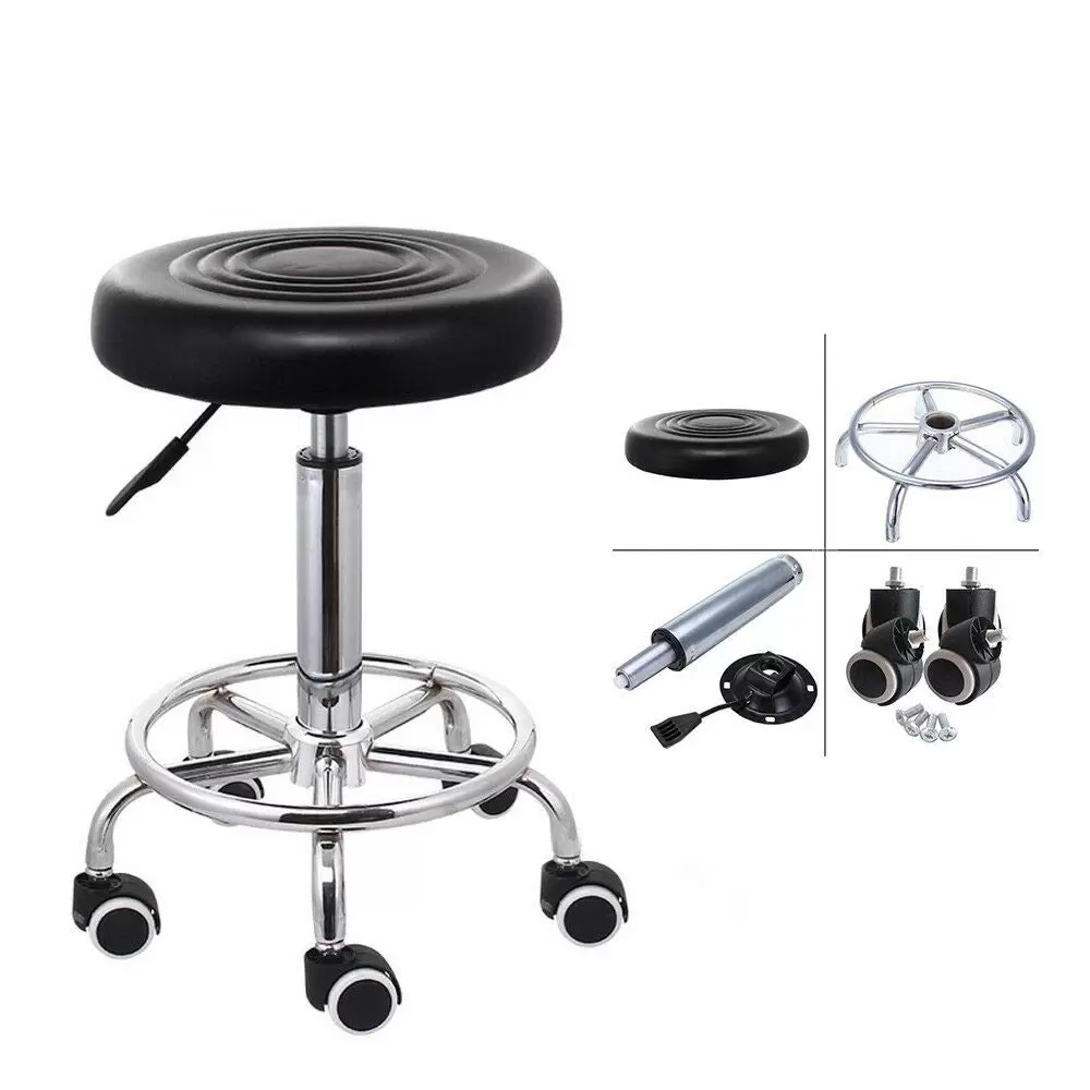 Tabouret pivotant avec roulettes - Réglable en hauteur - 44 cm à 57 cm - Tabouret de travail fonctionnel - Pour coiffeur - Esthétique - Dentist Bar Studio Tabouret pivotant avec roulettes - Réglable en hauteur - 44 cm à 57 cm - Tabouret de travail fonctionnel - Pour coiffeur - Esthétique - Dentist Bar Studio