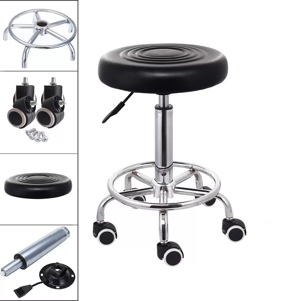 Tabouret pivotant avec roulettes - Réglable en hauteur - 44 cm à 57 cm - Tabouret de travail fonctionnel - Pour coiffeur - Esthétique - Dentist Bar Studio Tabouret pivotant avec roulettes - Réglable en hauteur - 44 cm à 57 cm - Tabouret de travail fonctionnel - Pour coiffeur - Esthétique - Dentist Bar Studio