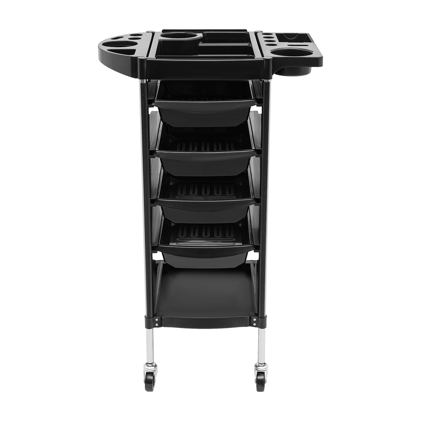 Spa-Friseurwagen, Salonwagen für Stylisten mit 4 herausnehmbaren Schubladen, Friseur-Stylingwagen (schwarz)