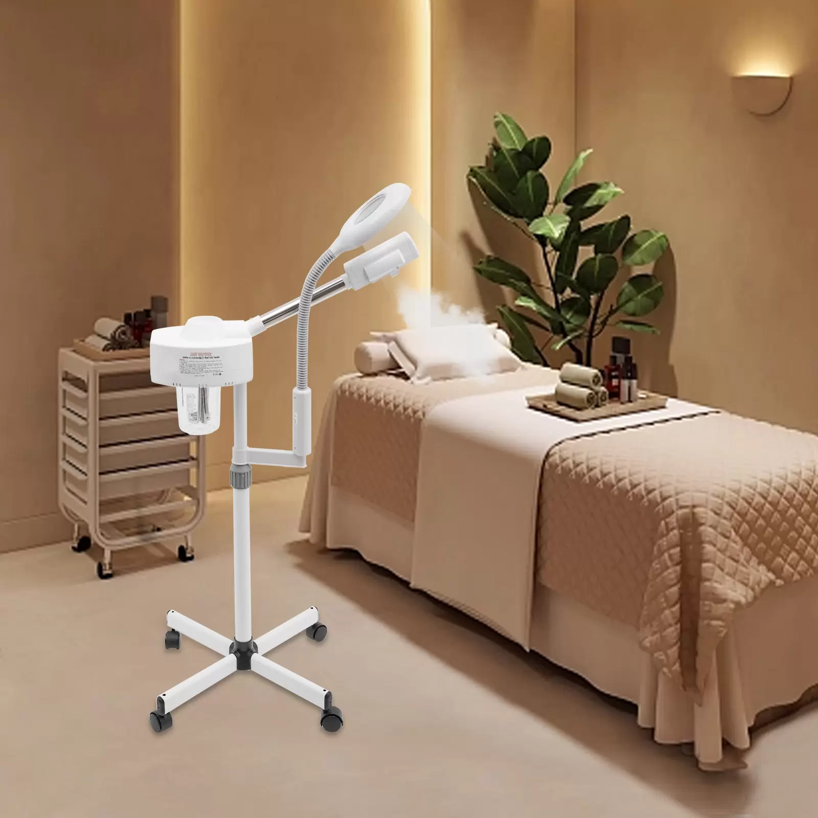 2 IN 1 Gesichtsdampfer und Lupenleuchte LED Dampf Maschine Spa Luftbefeuchter 2 IN 1 Gesichtsdampfer und Lupenleuchte LED Dampf Maschine Spa Luftbefeuchter