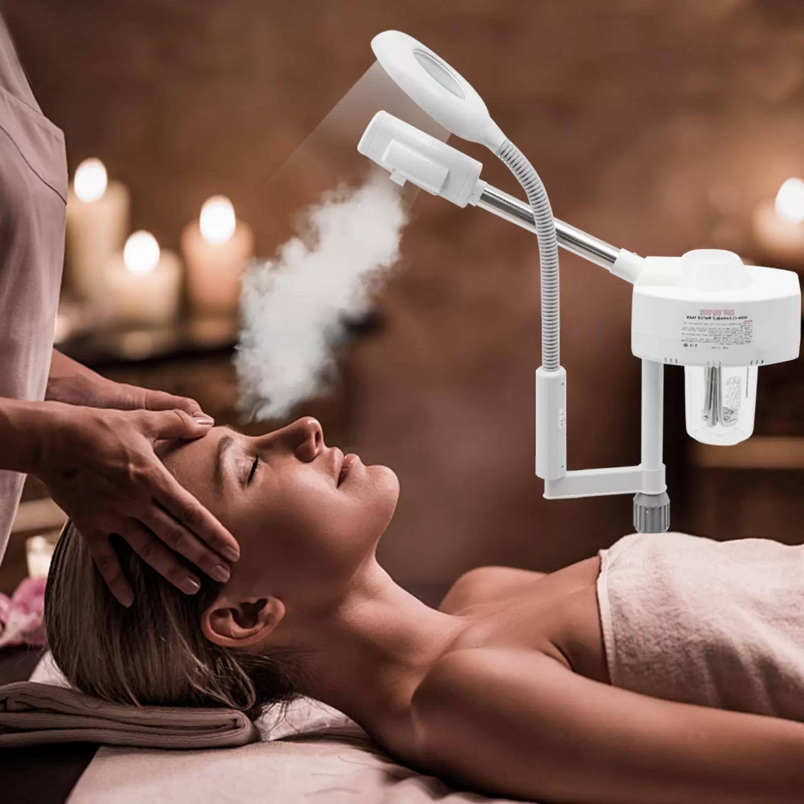 2 IN 1 Gesichtsdampfer und Lupenleuchte LED Dampf Maschine Spa Luftbefeuchter 2 IN 1 Gesichtsdampfer und Lupenleuchte LED Dampf Maschine Spa Luftbefeuchter