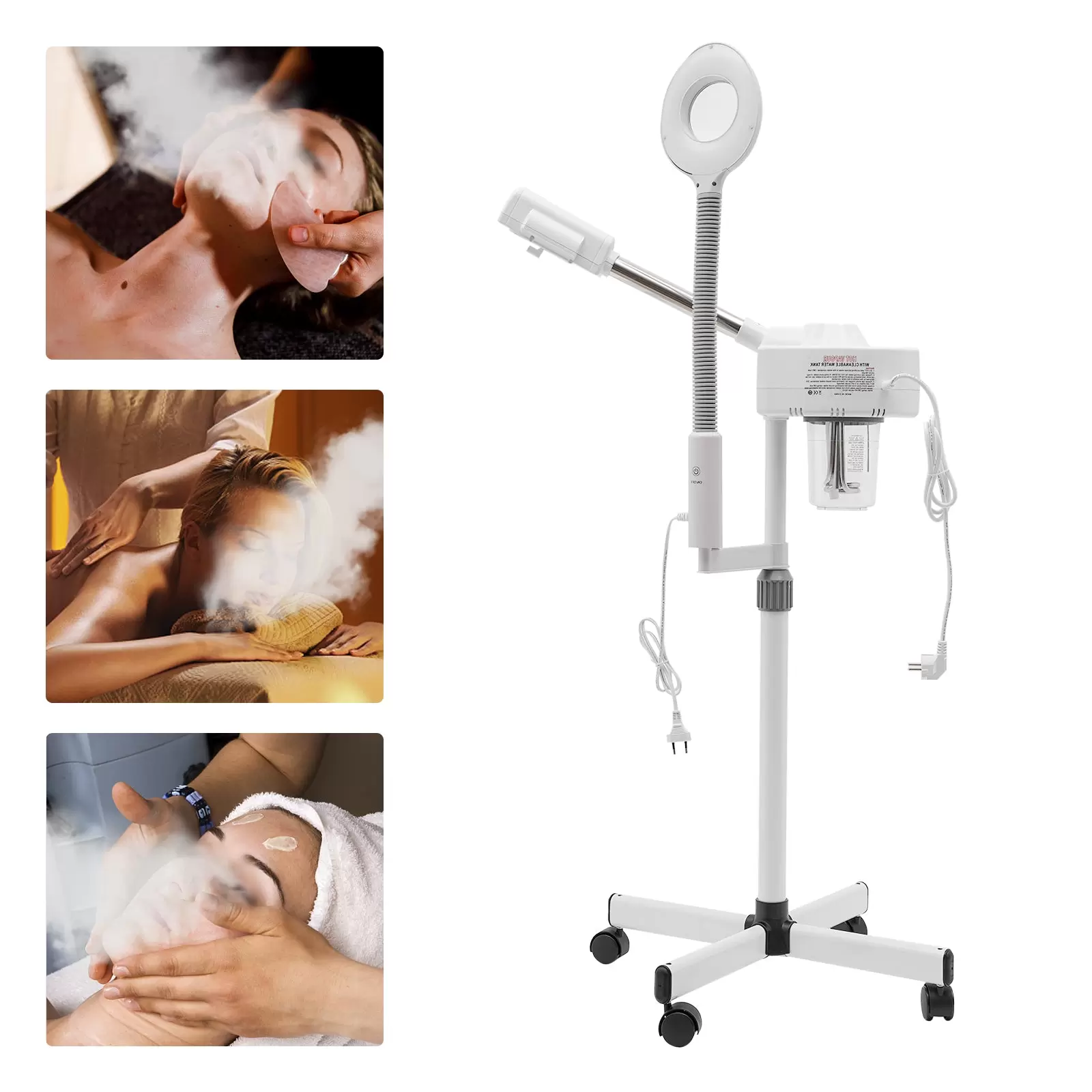 2 IN 1 Gesichtsdampfer und Lupenleuchte LED Dampf Maschine Spa Luftbefeuchter 2 IN 1 Gesichtsdampfer und Lupenleuchte LED Dampf Maschine Spa Luftbefeuchter