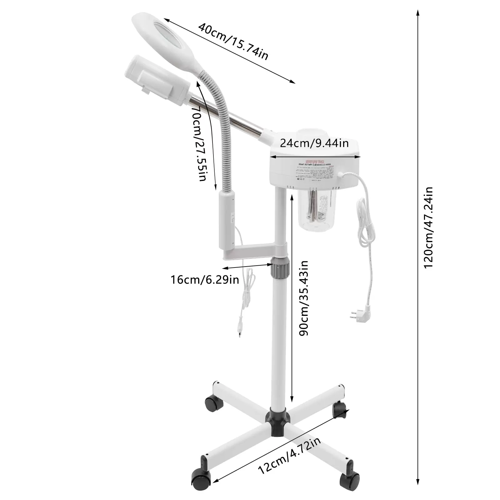 2 IN 1 Gesichtsdampfer und Lupenleuchte LED Dampf Maschine Spa Luftbefeuchter 2 IN 1 Gesichtsdampfer und Lupenleuchte LED Dampf Maschine Spa Luftbefeuchter