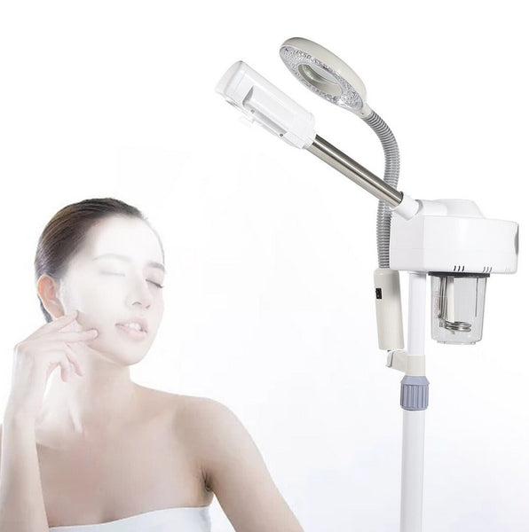 2 IN 1 Gesichtsdampfer und Lupenleuchte LED Dampf Maschine Spa Luftbefeuchter