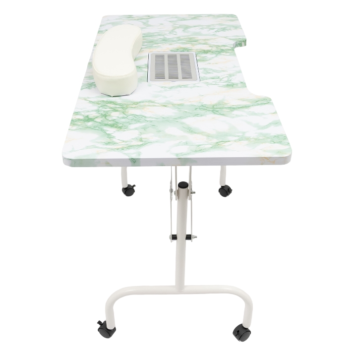 Quadratischer Maniküretisch mit grünem Steinmuster, mit Staubsauger, PVC-Material, bürstenloser Motor aus reinem Kupfer, grün
