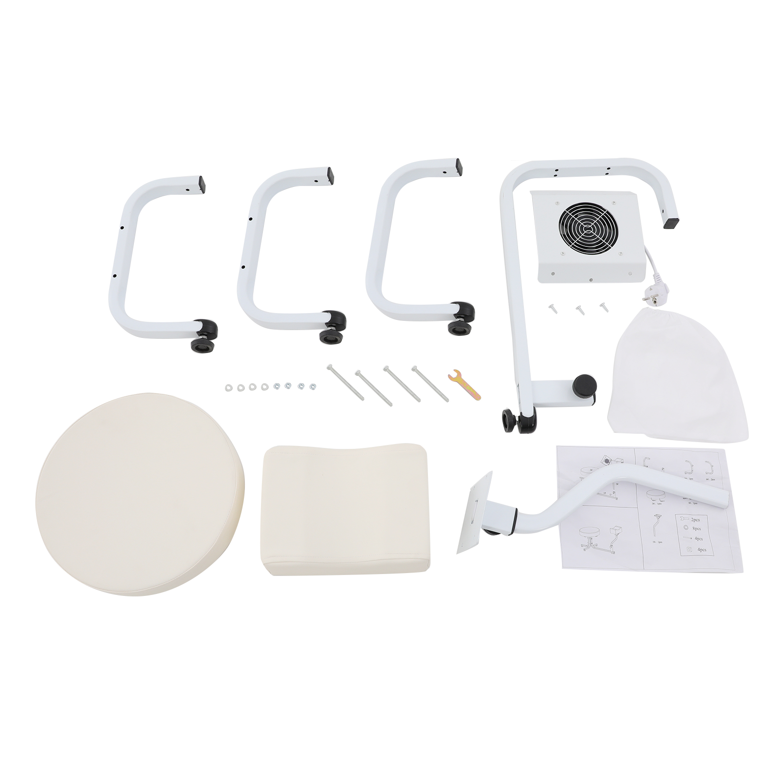 Baño de pies con pedestal para manicura y pedicura, color blanco