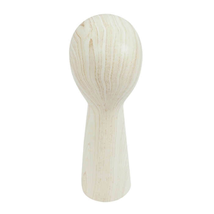 Hut-Perücken-Ausstellungsständer, Simulationskopf, Modell-Ausstellungsständer, Kopfumfang 56 cm – Helle Holzmaserung
