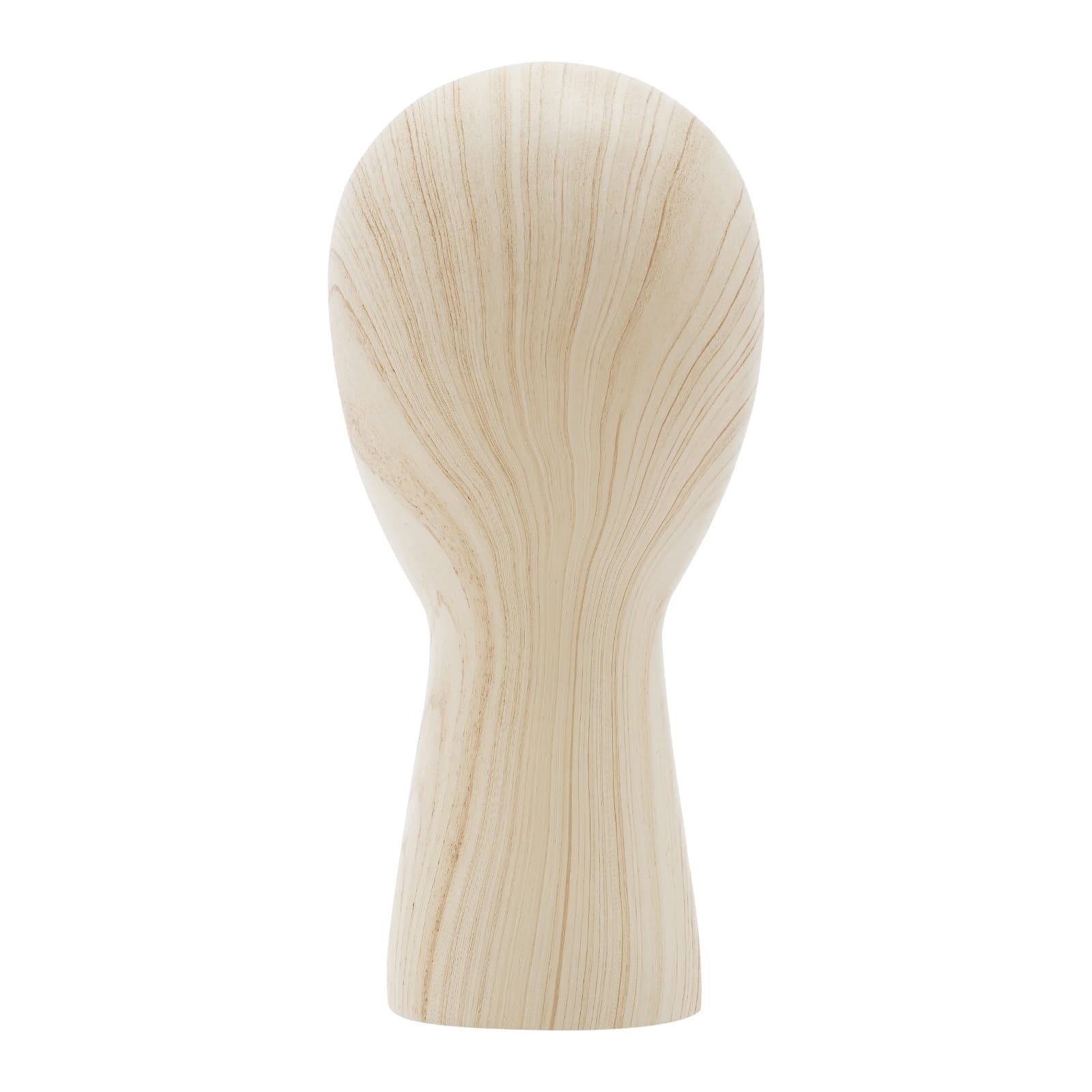 Tête courte de présentation, modèle de tête, circonférence de 56 cm - grain de bois clair, présentoir pour chapeau, perruque, présentoir pour tête de simulation