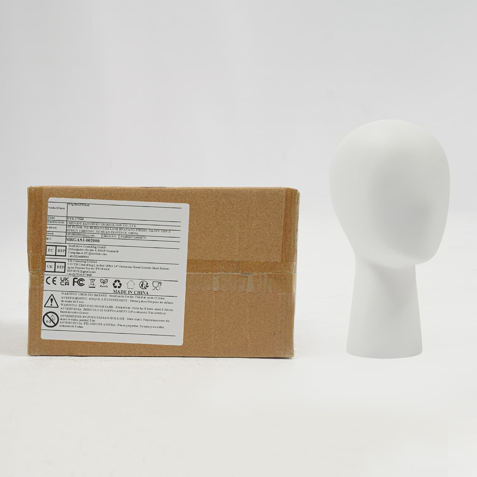 Tête de mannequin courte, circonférence de la tête 56 cm, blanc, présentoir pour chapeau, perruque, présentoir pour tête de simulation, présentoir pour tête de mannequin