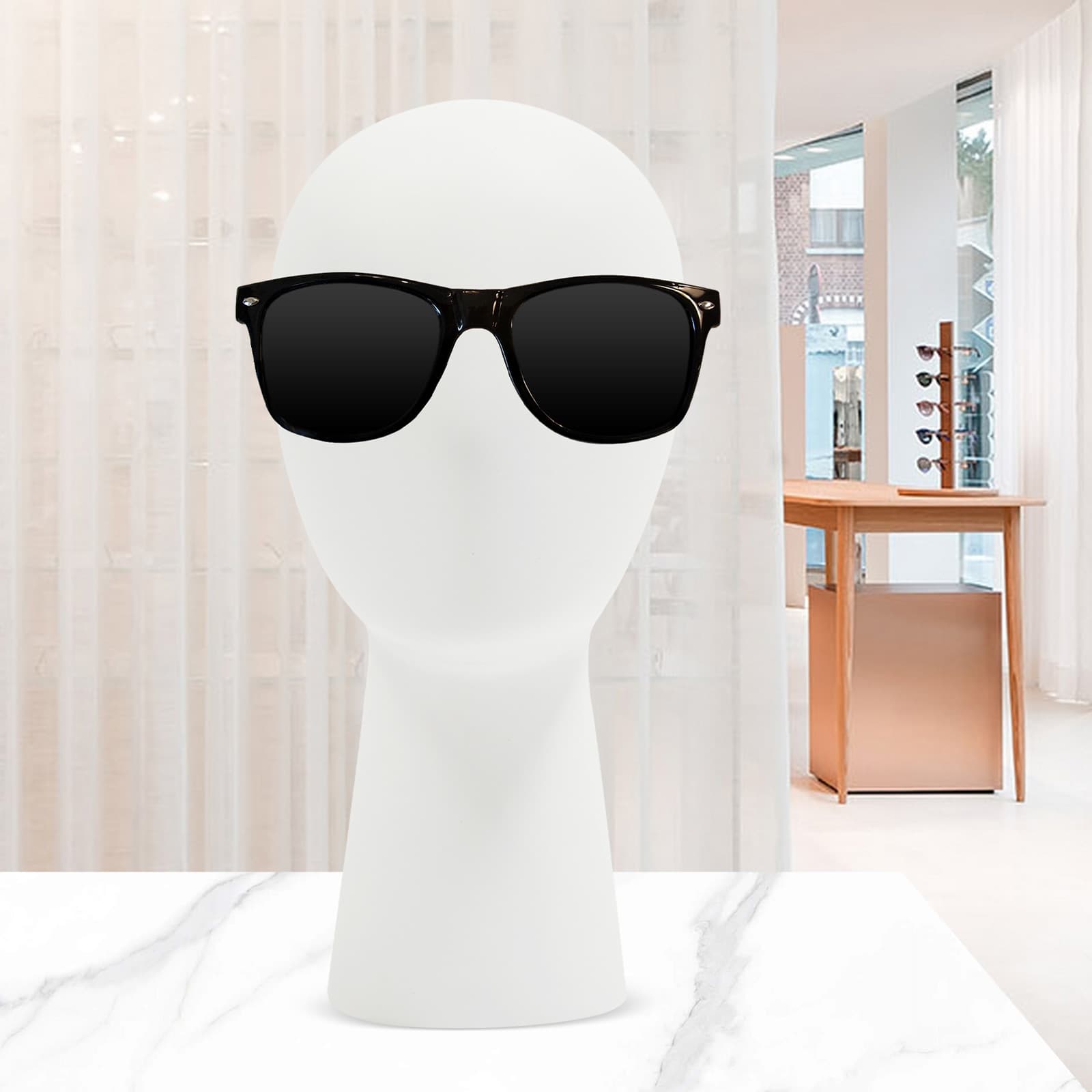 Tête de mannequin courte, circonférence de la tête 56 cm, blanc, présentoir pour chapeau, perruque, présentoir pour tête de simulation, présentoir pour tête de mannequin