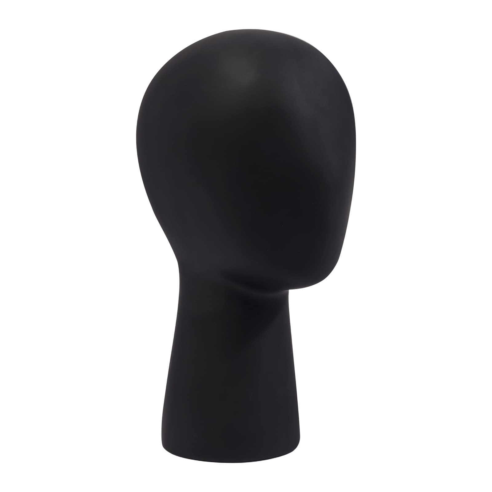Kurzer Schaufensterkopf, Kopfumfang 56 cm, schwarz. Schaufensterpuppenkopfständer, Schaufensterpuppenkopfständer
