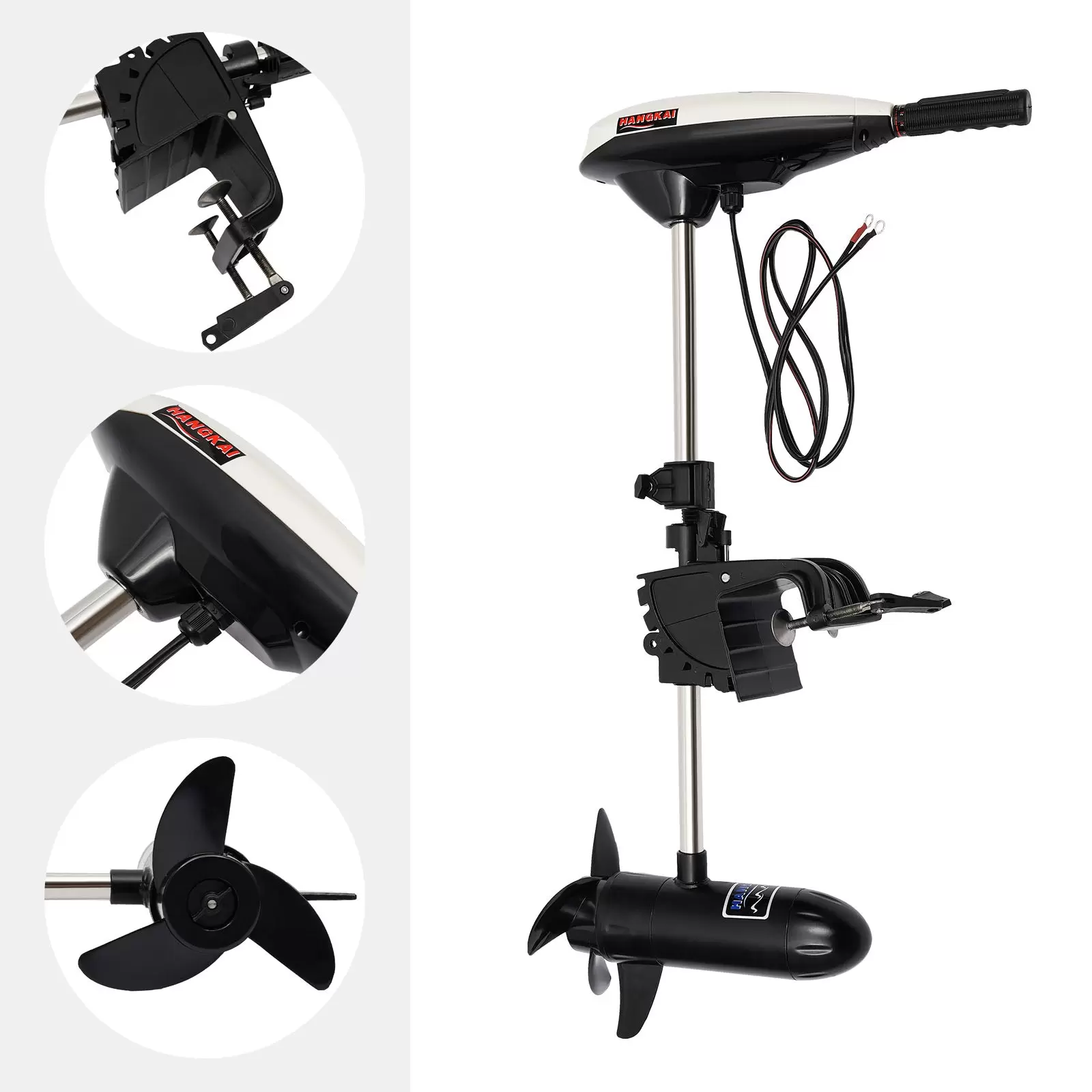 CNCEST  600W 12V 65LB Elektromotor Bootsmotor Trolling Motor Schlauchboot