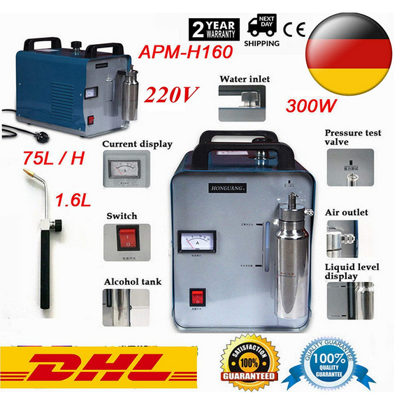 75L / H Sauerstoff Wasserstoff Poliermaschine Acryl Flamme Schweißer Brenner Gasflamme