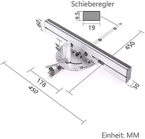 CNCEST 450mm Gehrungslehre Miter Gauge Gehrungsfugenlehre CNCEST 450mm Gehrungslehre Miter Gauge Gehrungsfugenlehre