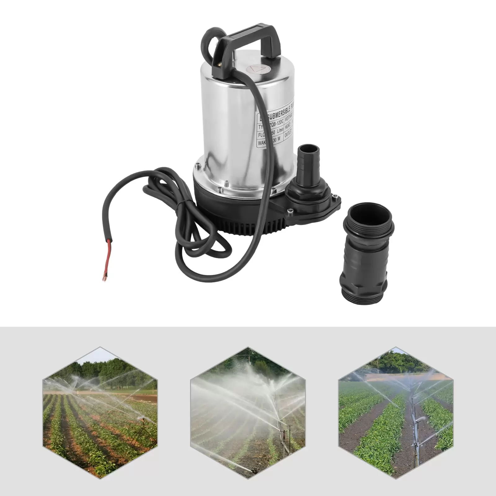 12V DC Edelstahl Hochleistungs-Wasserpumpe  Fischzucht